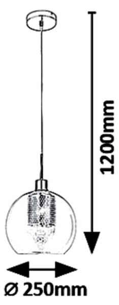 Rabalux 6495 - Luster na lanku PHILANA 1xE27/60W/230V