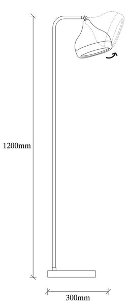 Opviq Stojacia lampa Yildo 120 cm zlatá/biela