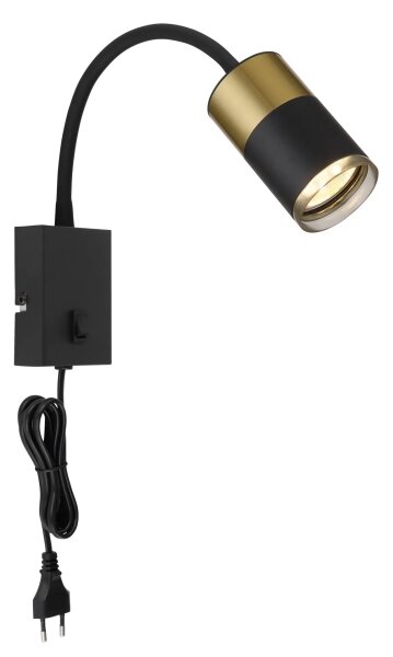Globo 57850W - Nástenné bodové svietidlo BRISBON 1xGU10/25W/230V čierna/zlatá