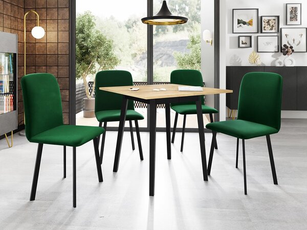 Mirjan24 Jedálensky set so 4 stoličkami Renkiz S 85/85, Farby:: Amor Velvet 4302, Farby:: dub kraft zlatý / čierna 5903211305924
