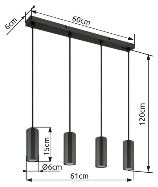 Globo 57918-4H - Luster na lanku JAMES 4xGU10/25W/230V