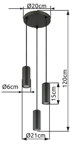Globo 57918-3H - Luster na lanku JAMES 3xGU10/25W/230V