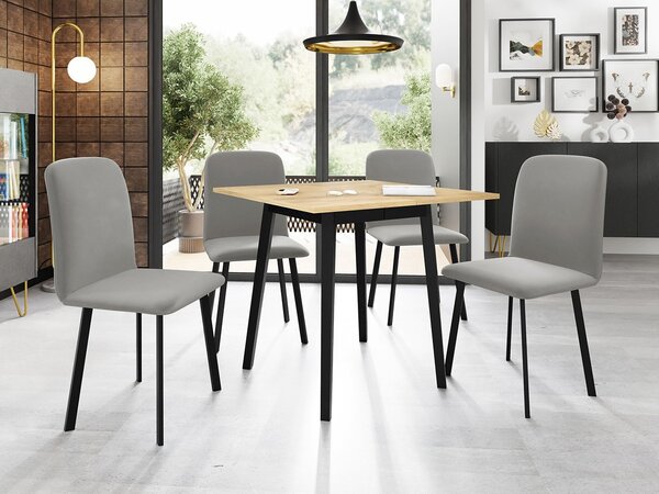 Mirjan24 Jedálensky set so 4 stoličkami Renkiz S 85/85, Farby:: Amor Velvet 4302, Farby:: dub kraft zlatý / čierna 5903211305924