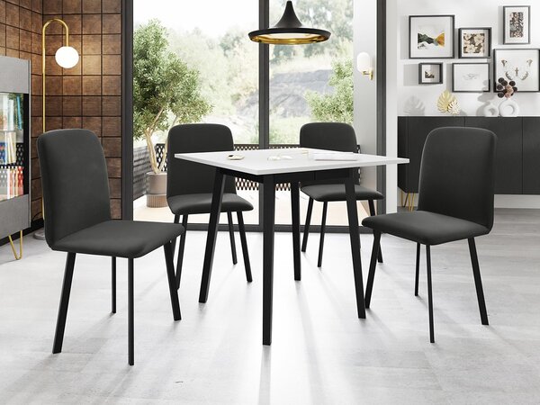 Mirjan24 Jedálensky set so 4 stoličkami Renkiz S 85/85, Farby:: Amor Velvet 4302, Farby:: dub kraft zlatý / čierna 5903211305924
