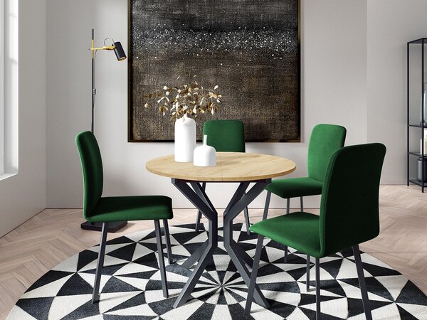 Mirjan24 Jedálensky set so 4 stoličkami Kirtore M 90, Farby:: Amor Velvet 4302, Farby:: biela / čierna 5903211306174