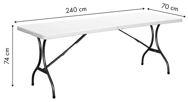 ModernHome Skladací záhradný stôl 240 cm - biely