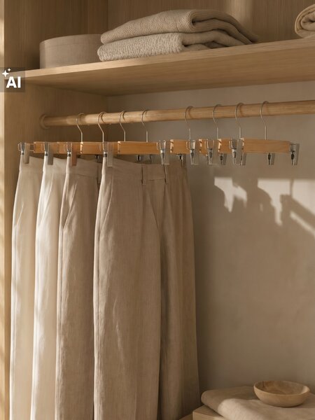 Sinsay - Drevené vešiaky s klipsmi 2 pack - béžová