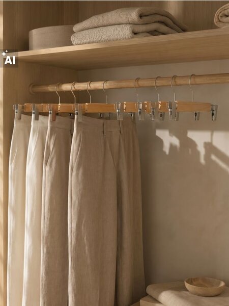 Sinsay - Drevené vešiaky s klipsmi 2 pack - béžová
