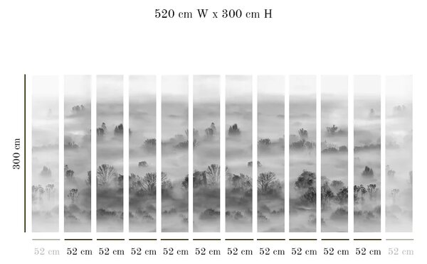 VLADILA Foggy Landscape Grey - tapeta