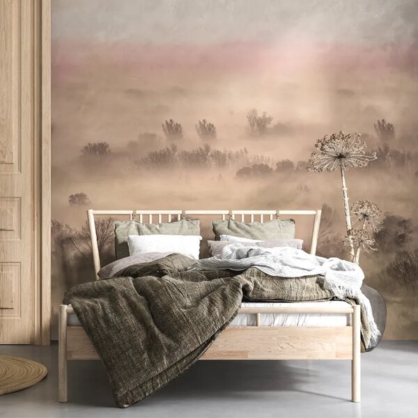 VLADILA Foggy Landscape Peach - tapeta