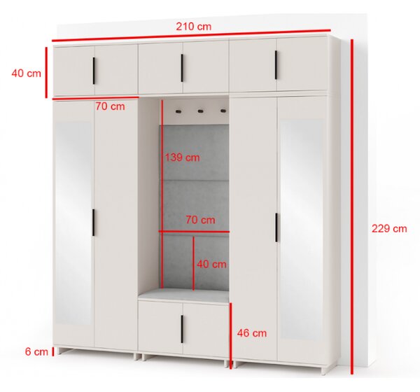 Predsieňová stena BIANCO 2