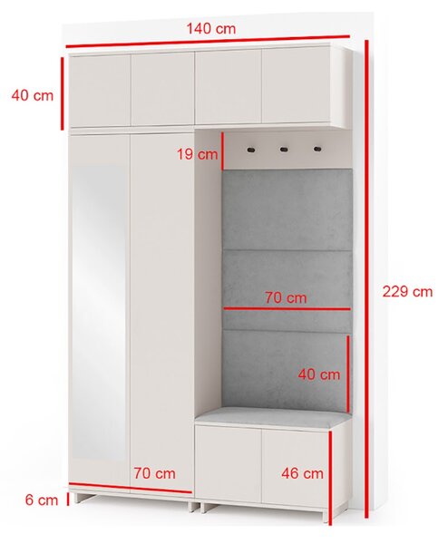 Predsieňová stena BIANCO 1