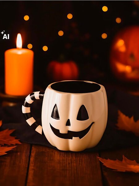 Sinsay - Hrnček s halloweenskym motívom - biela