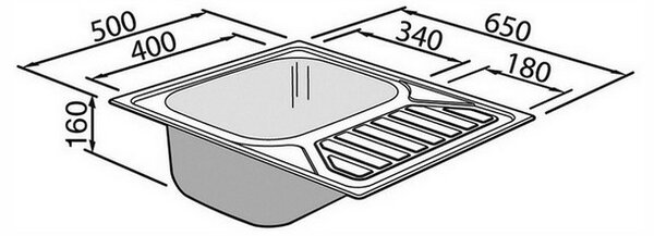 Drez Sinks Okio 650, matný nerez