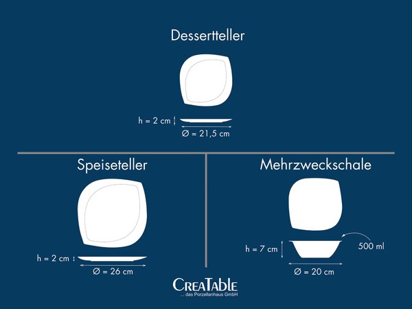 JEDÁLENSKÝ SERVIS, porcelán Creatable - Online Only bytové doplnky, Online Only
