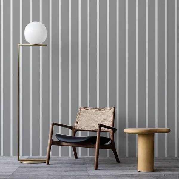 VLADILA Gray And White Stripes - tapeta
