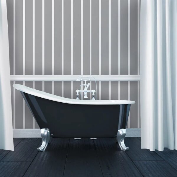 VLADILA Gray And White Stripes - tapeta