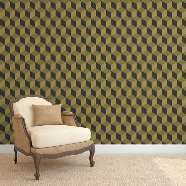 VLADILA Black And Yellow Cube - tapeta