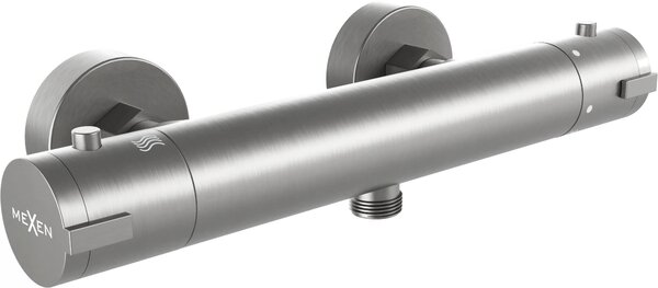 Mexen KAI, termostatická sprchová batéria so spodným 1/2" pripojením sprchy, grafitová matná, 77100-66