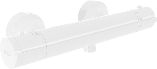 Mexen KAI, termostatická sprchová batéria so spodným 1/2" pripojením sprchy, biela, 77100-20