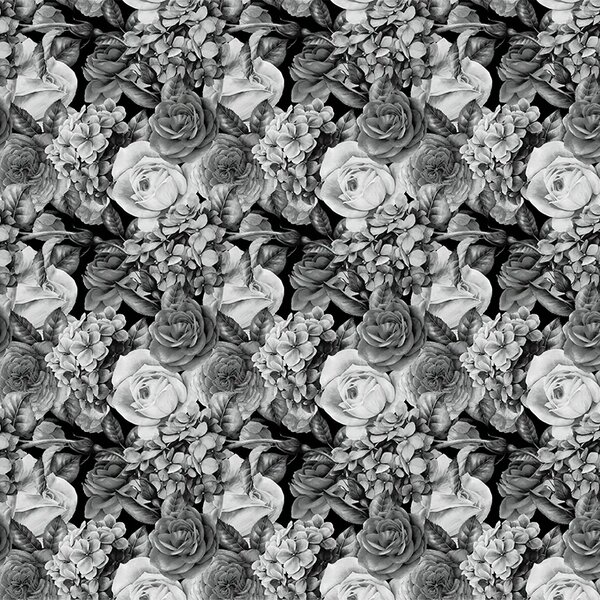VLADILA Bw Flowers - tapeta