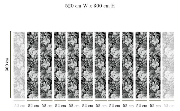 VLADILA Bw Flowers - tapeta