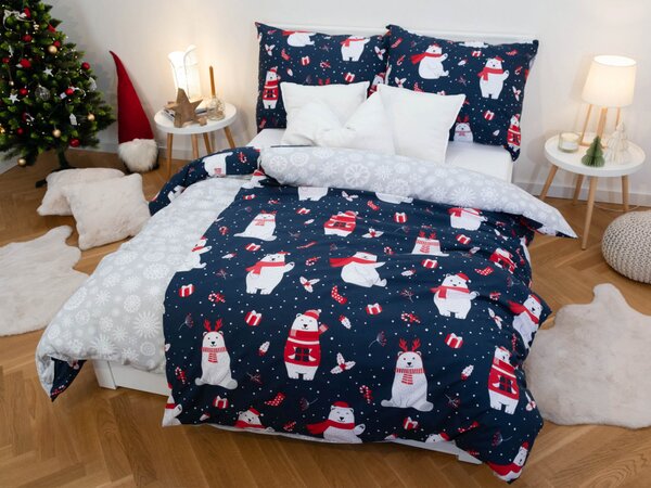 MKLozkoviny.sk Vianočné bavlnené obliečky Renforcé – Lední medvěd 140x200/70x90 cm
