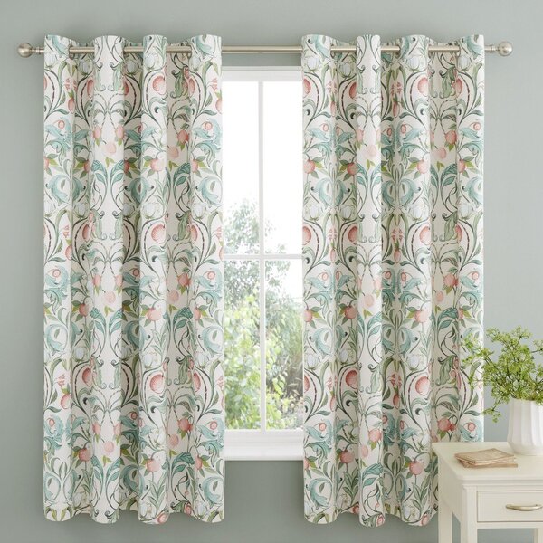 Zelené/ružové závesy v súprave 2 ks 168x183 cm Clarence Floral – Catherine Lansfield