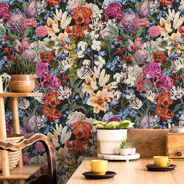 VLADILA Primavera Flowers (Dark) - tapeta