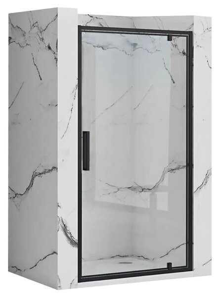 Rea - Sprchové dvere Rapid Swing - čierna/transparentná - 90x195 cm L/P