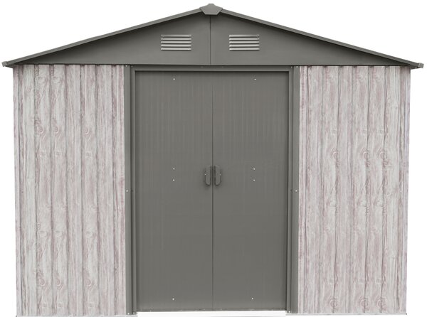 Záhradný domček BestBerg ZDB-7SD / 7,2 m² / 301 x 238 x 214 cm / dekor biele drevo / sivá
