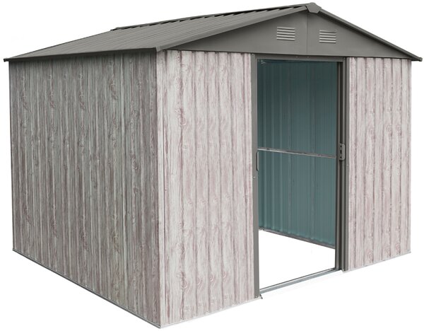 Záhradný domček BestBerg ZDB-7SD / 7,2 m² / 301 x 238 x 214 cm / dekor biele drevo / sivá