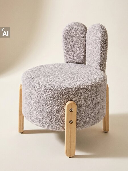 Sinsay - Teddy puf s králičími uškami - svetlošedá