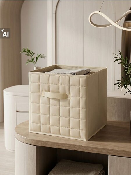 Sinsay - Skladací úložný box s prešívaným čelom - béžová