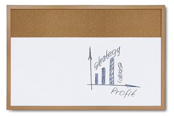 Combi Board whiteboard / korok 60 × 90 cm, biela