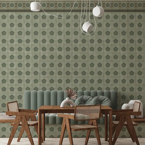 VLADILA Green Tiles - tapeta