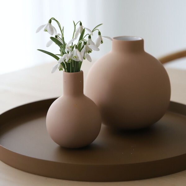 Kovová dekoratívna tácka Circle Coconut 30 cm