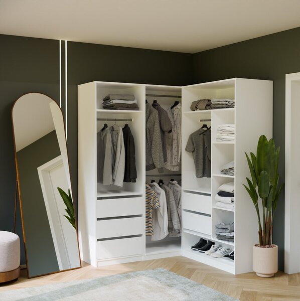 TP Living Modulární otevřená šatní skříň Openo 1W1P3S 60 cm bílá