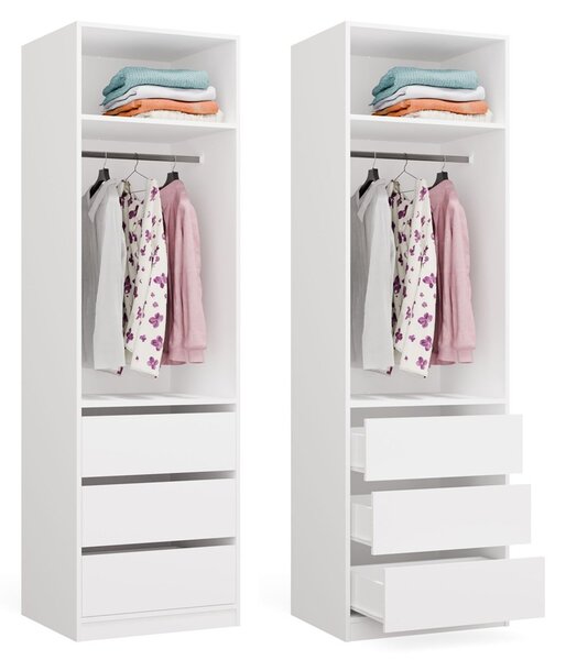 TP Living Modulární otevřená šatní skříň Openo 1W1P3S 60 cm bílá