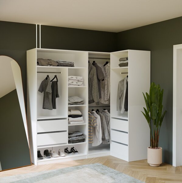TP Living Modulární otevřená šatní skříň Openo 1W1P3S 60 cm bílá