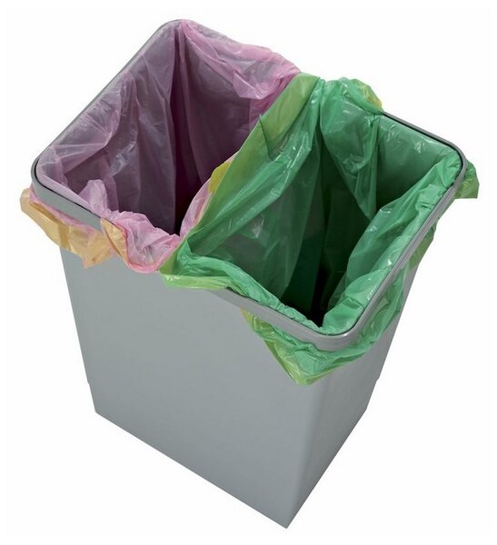Odpadkový kôš s rukoväťami 24 l, sivá