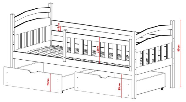 NovýNábytok.sk Detská posteľ 90 x 200 cm Tarra (s roštom a úl. priestorom) (biela). Akcia -21%. Vlastná spoľahlivá doprava až k Vám domov. 1012981