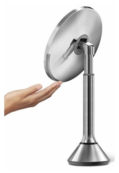 Zrkadlo Simplehuman s nastavitelným jasom Dual LED, matný nerez