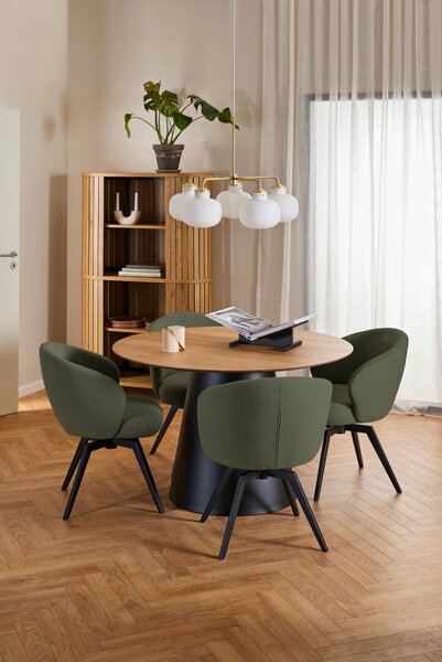 STOLIČKA S PODRÚČKAMI, oceľ, štruktúra, zelená, čierna MID.YOU - Stoličky, Online Only