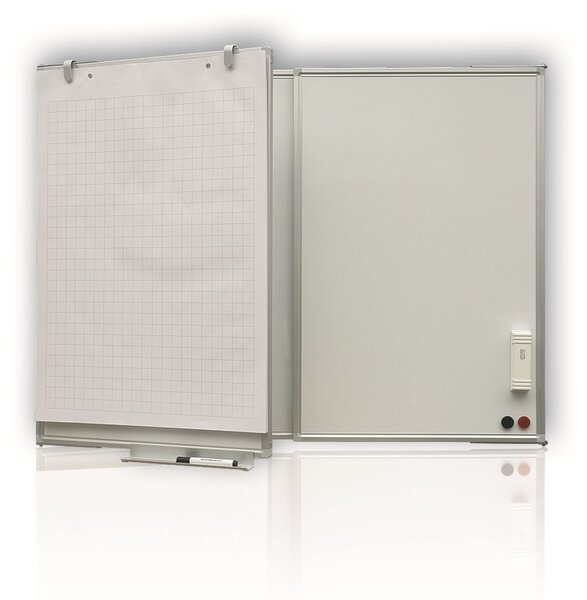 Magnetická rozkladacia tabuľa 120/240 x 90 cm, biela