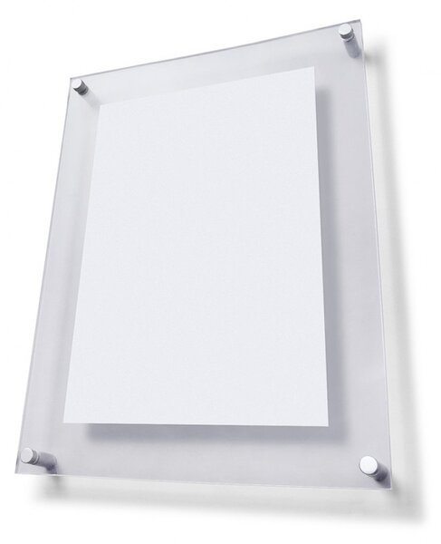 Plexi tabuľa A4 s ozdobnými skrutkami, číra