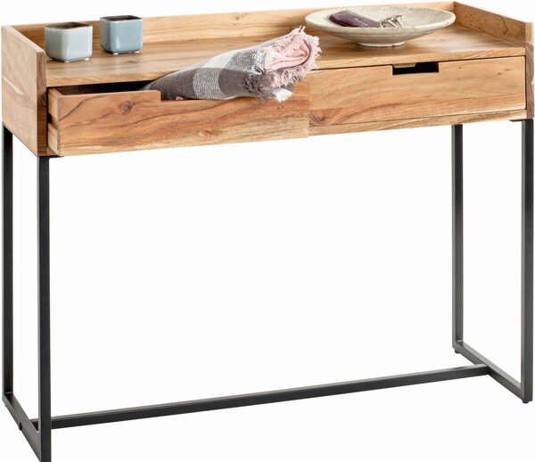 KONZOLOVÝ STOLÍK, akácia, čierna, farba akácie, 100/35/80 cm - Stolíky do obývačky, Online Only
