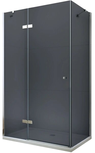MEXEN - Roma sprchovací kút, dvere krídlové, 80 x 110 cm - grafitová šedá - chróm - 854-080-110-01-40