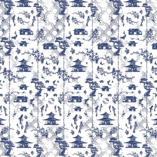 VLADILA Blue Imari - tapeta