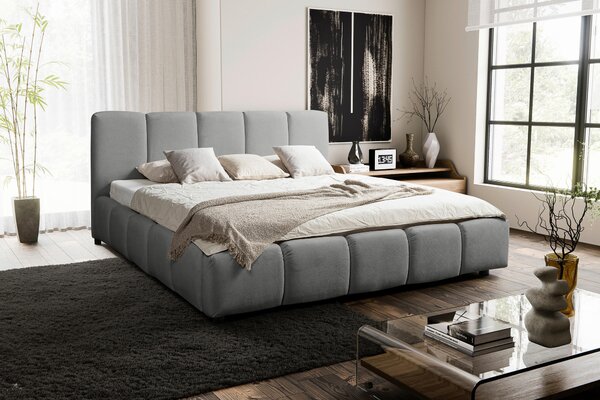 ČALÚNENÁ POSTEĽ, 180/200 cm, sivá MID.YOU - Online Only spálne, Online Only
